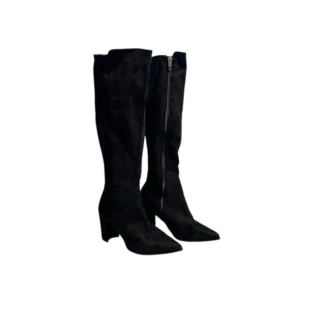 NEW Marc Fisher Black Suede Knee Boots Sz 6.5